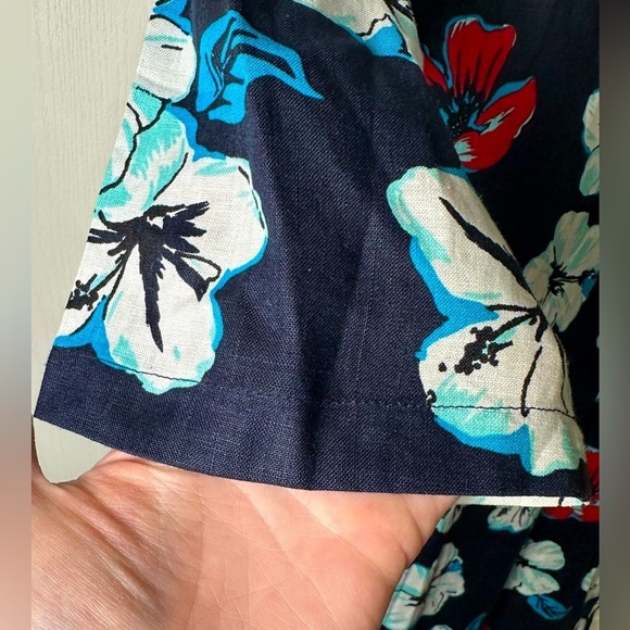 Talbots 100% Linen Beaded Neckline Hawaiian Tunic Dress Size Large NWT! - Picture 5 of 8